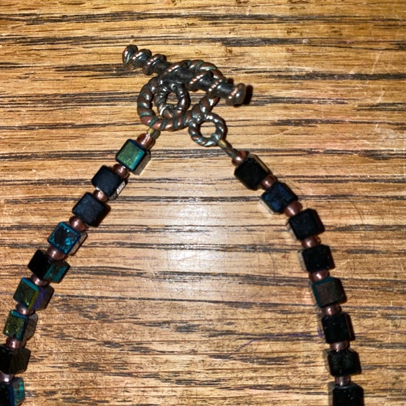 Black Onyx Iridescent Black Crystal Necklace - Picture 2 of 5